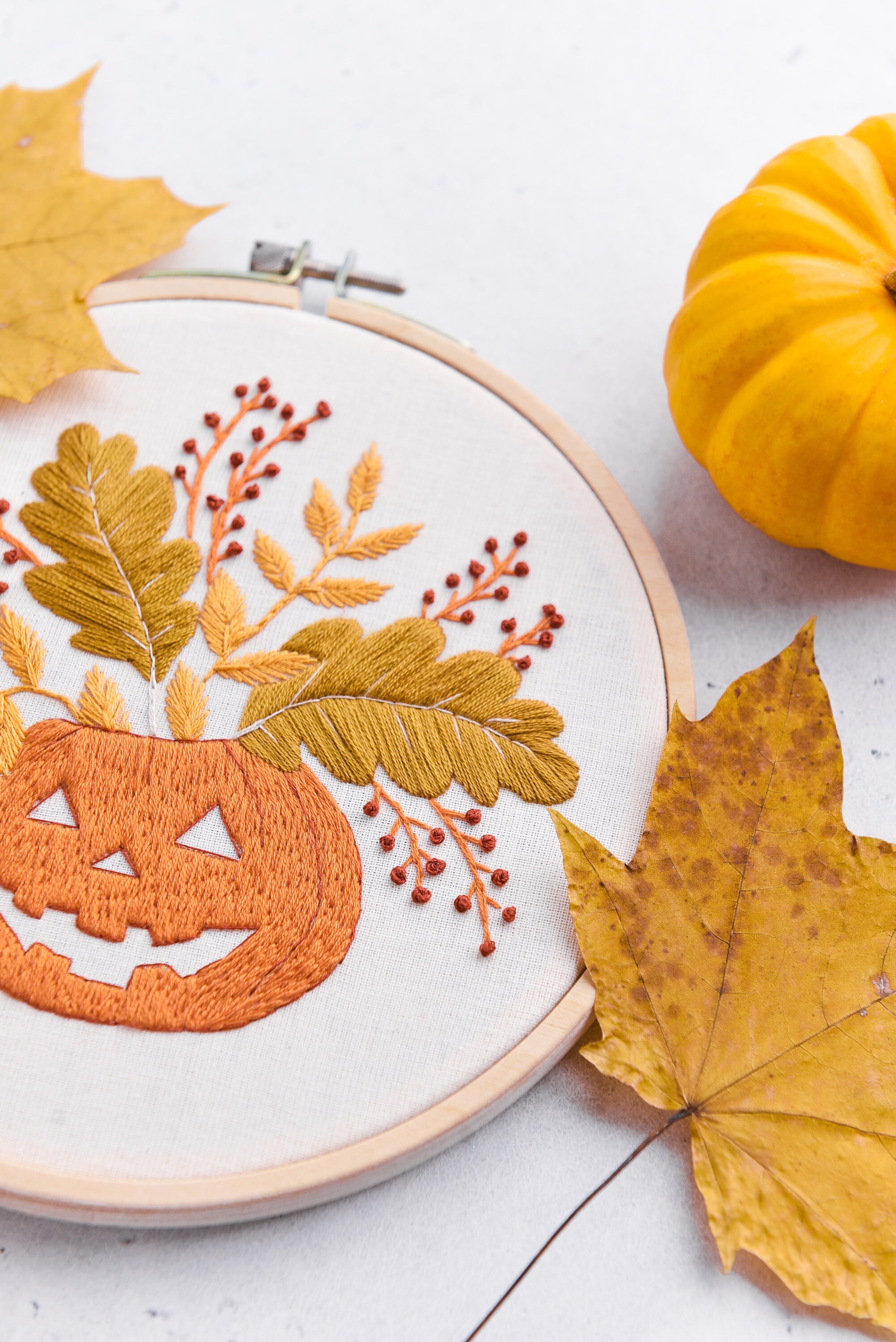 Halloween embroidery pattern pdf video tutorial Beginner Etsy