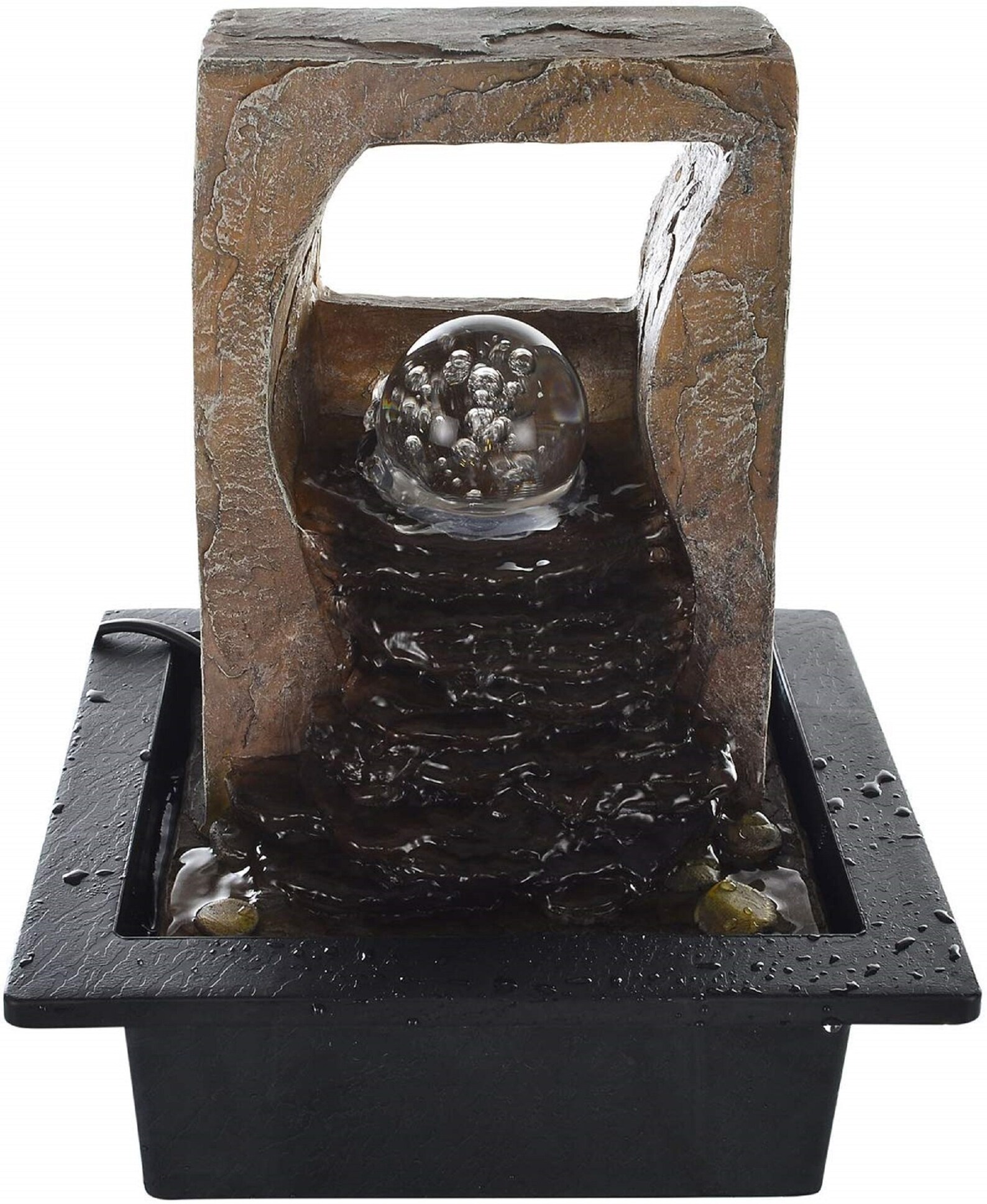 Zen Water Fountain Tabletop LED Light Meditation Etsy
