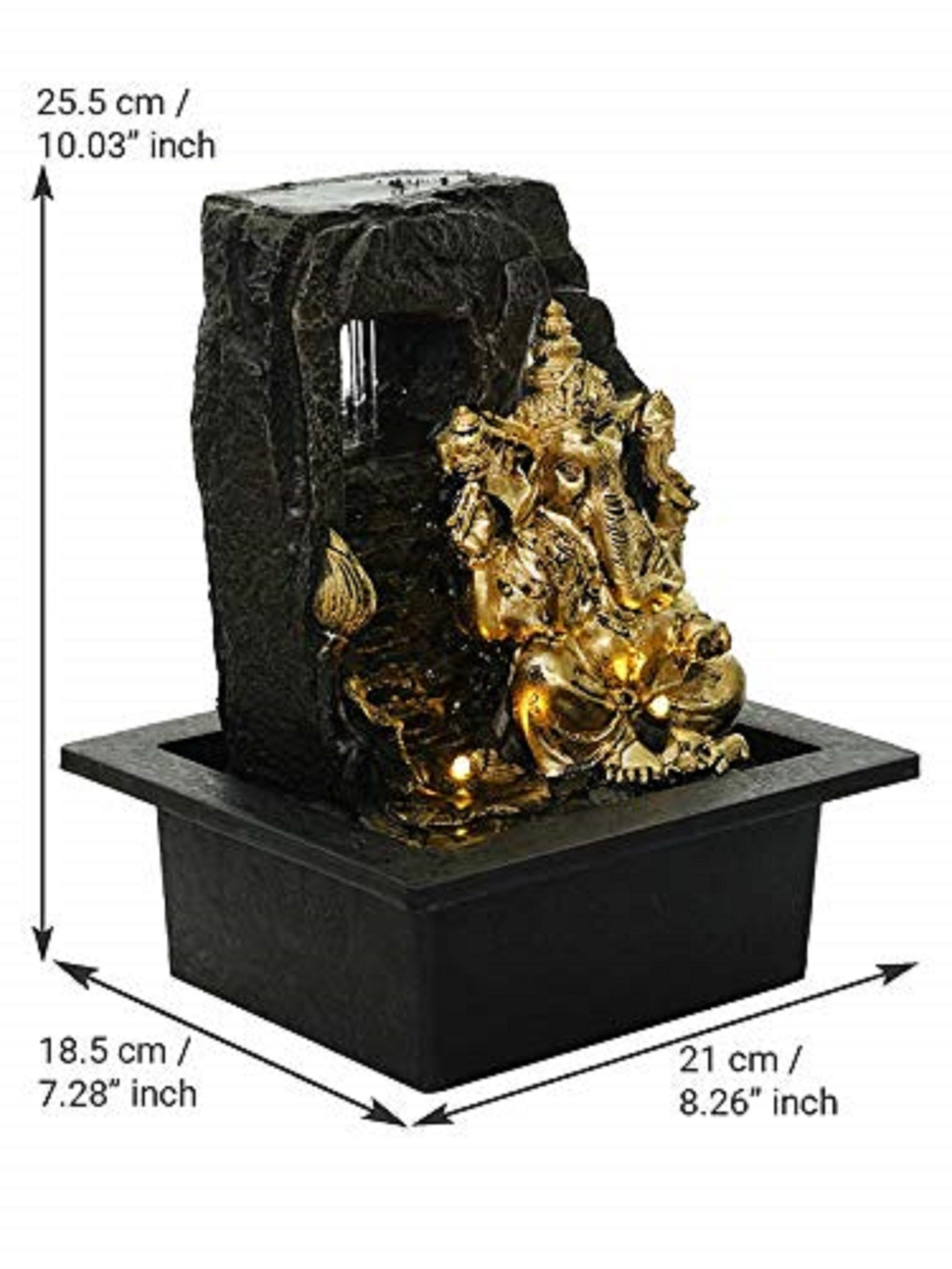 Golden Ganesh Indoor Water Fountain with LED Light New Home Etsy