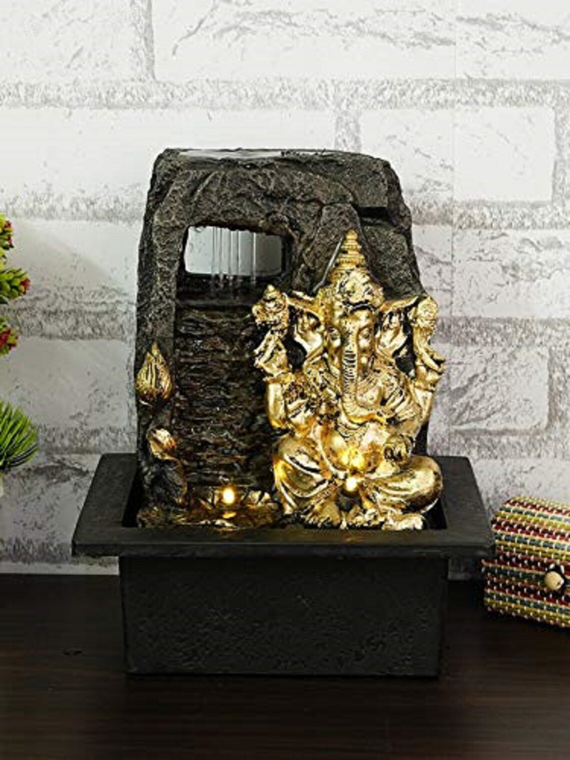 Golden Ganesh Indoor Water Fountain with LED Light New Home Etsy