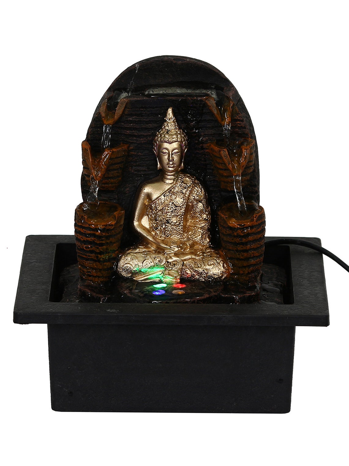 Gold Buddha Indoor Water Fountain with LED Light New Home Etsy