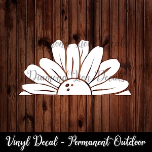 Sticker demi-marguerite Sticker fleurs Sticker voiture Sticker ordinateur portable Sticker fenêtre︱