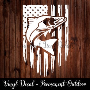 Snook Distressed Flag︱Fishing︱Fisherman︱Snook Fishing︱Father&#39;s Day︱Fish︱Vinyl Decal︱Sticker︱Car Decal︱Laptop Sticker︱Water Bottle Decal