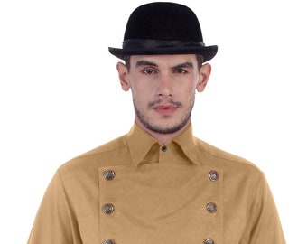 ThePirateDressing Steampunk Victorian Cosplay Costume Mens Linen Airship Shirt