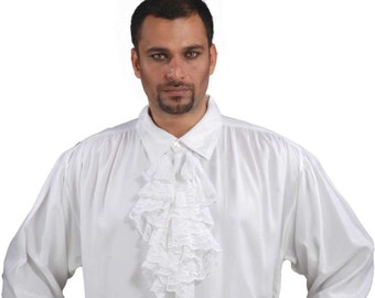 Medieval Poet&#39;s Pirate John Calles Shirt Costume [White]