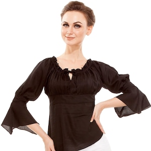 Women&#39;s 3/4 Sleeve High-Low Hem Blouse Top