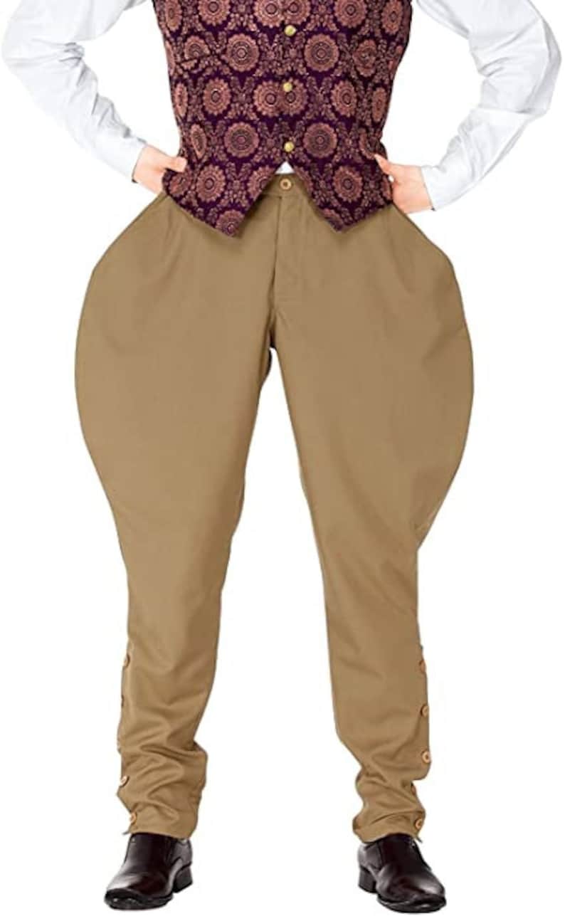 1920s Men’s Pants, Trousers, Plus Fours, Knickers     ThePirateDressing Steampunk Victorian Cosplay Costume Mens Archibald Jodhpur Pants Trousers C1326  AT vintagedancer.com