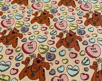 23.5 X 44 Panel Dogs Photos Animals Golden Retriever French Bull Dog Pug Doggy Pets Words Quotes I Ruv You Digital Cotton Fabric D364.13