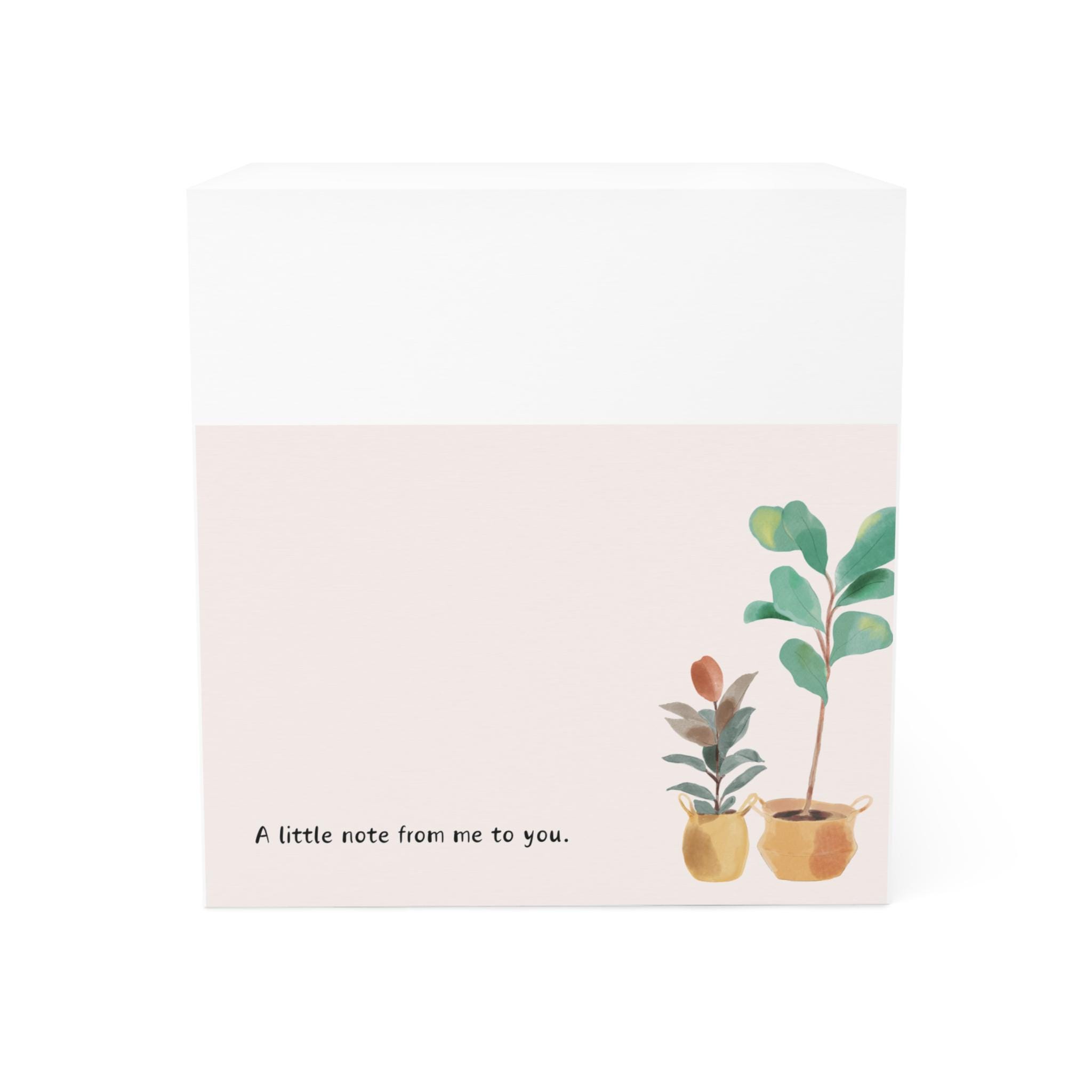 Potted Plants Note Cube | Sticky Note Memo Pad, Botanical Desk ...