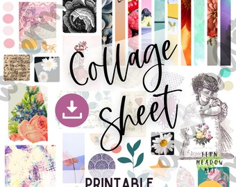 Collage de arte vintage: tonos brillantes y apagados (descarga digital)