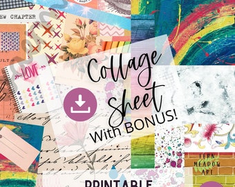 Hoja de collage brillante y apagado: Diario de arte Rainbow Pride (Descarga digital)