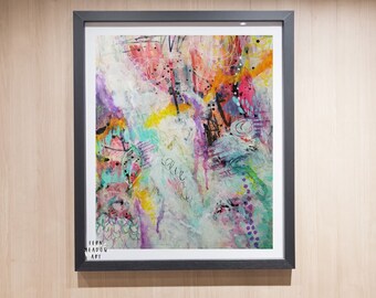 Colorful Abstract Painting: Mixed Media Wall Art (Digital Download)