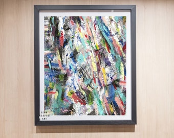 Colorful Abstract Mixed Media Painting: Printable Wall Art (Digital Download)