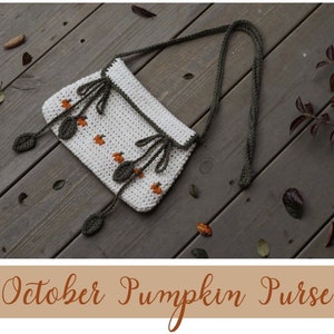 October Pumpkin Purse DIGITAL PATTERN [US terms] - Whimsically Creative | Purse, Bag, Clutch | Crochet Pattern | Crochet for Fall / Autumn