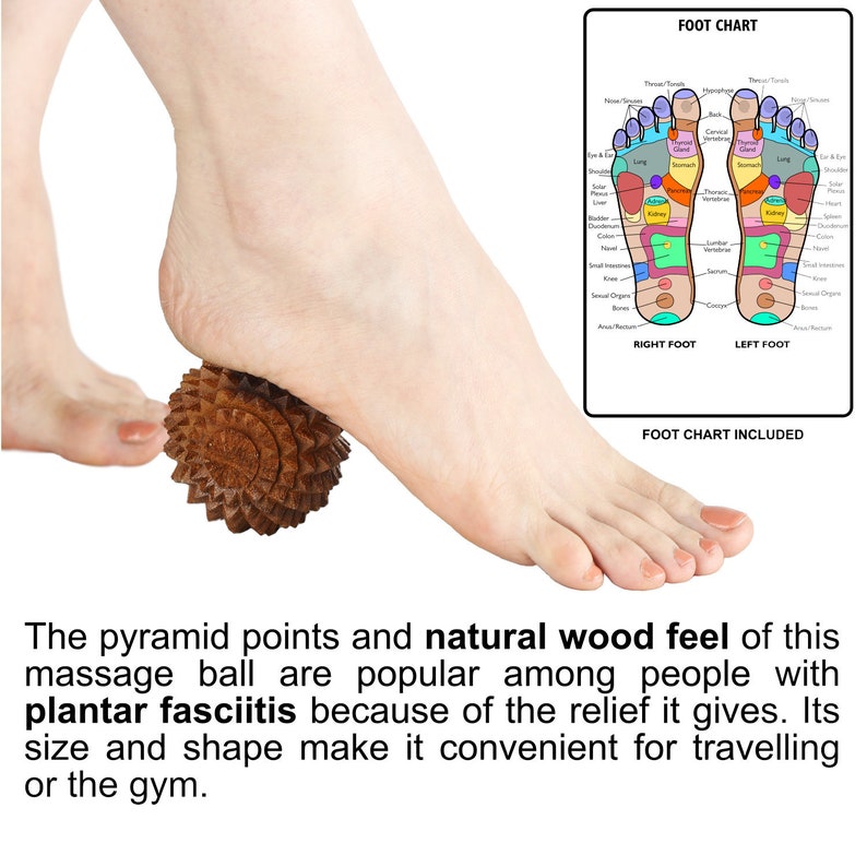Holz-Massageball_Die Imperfekte Spiky Massage Ball, Hand-Fuß und Körpermassagegerät, Stressball für Erwachsene, Abzugspunkttherapie Bild 4