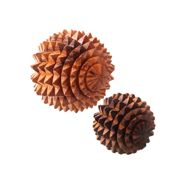 Wooden Massage Ball| Spiky Massage Ball, Hand Foot and Body Massager, Stress Ball For Adults, Trigger Point Therapy