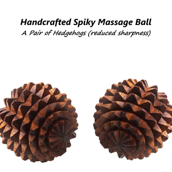 Wooden Small Massage Ball Set | Spiky Massage Ball, Hand Foot and Body Massager, Stress Ball For Adults, Trigger Point Therapy