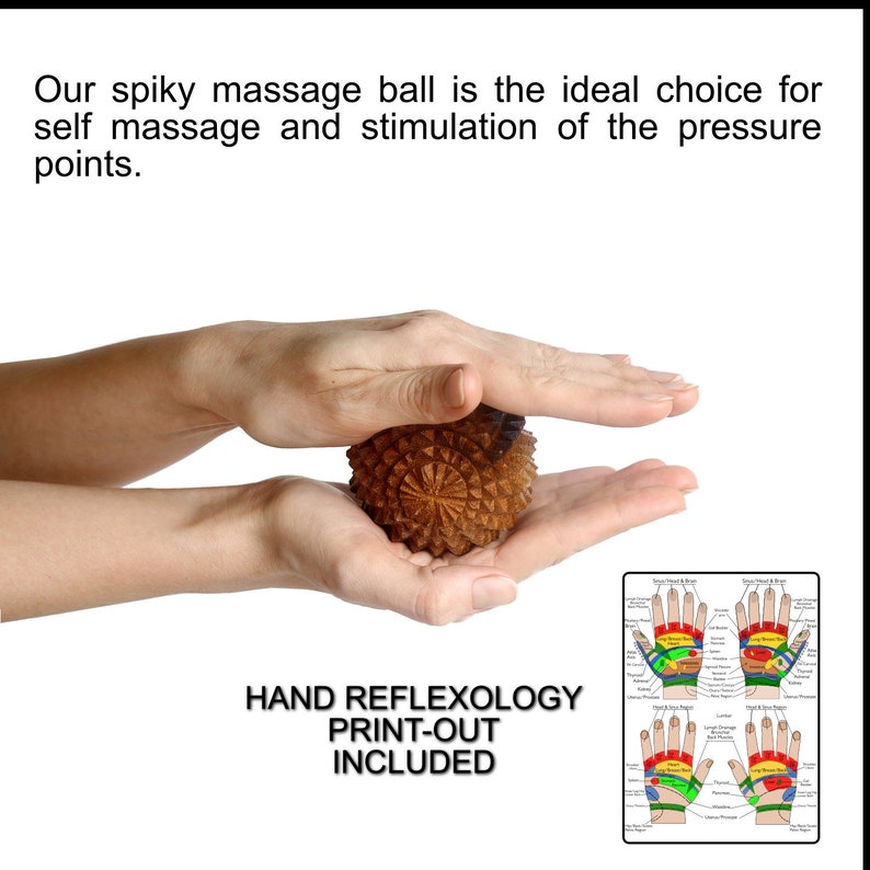 Holz-Massageball_Die Imperfekte Spiky Massage Ball, Hand-Fuß und Körpermassagegerät, Stressball für Erwachsene, Abzugspunkttherapie Bild 3
