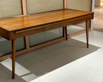 Solid teak midcentury modern large desk with three solid teak drawers,writing desk,home office desk