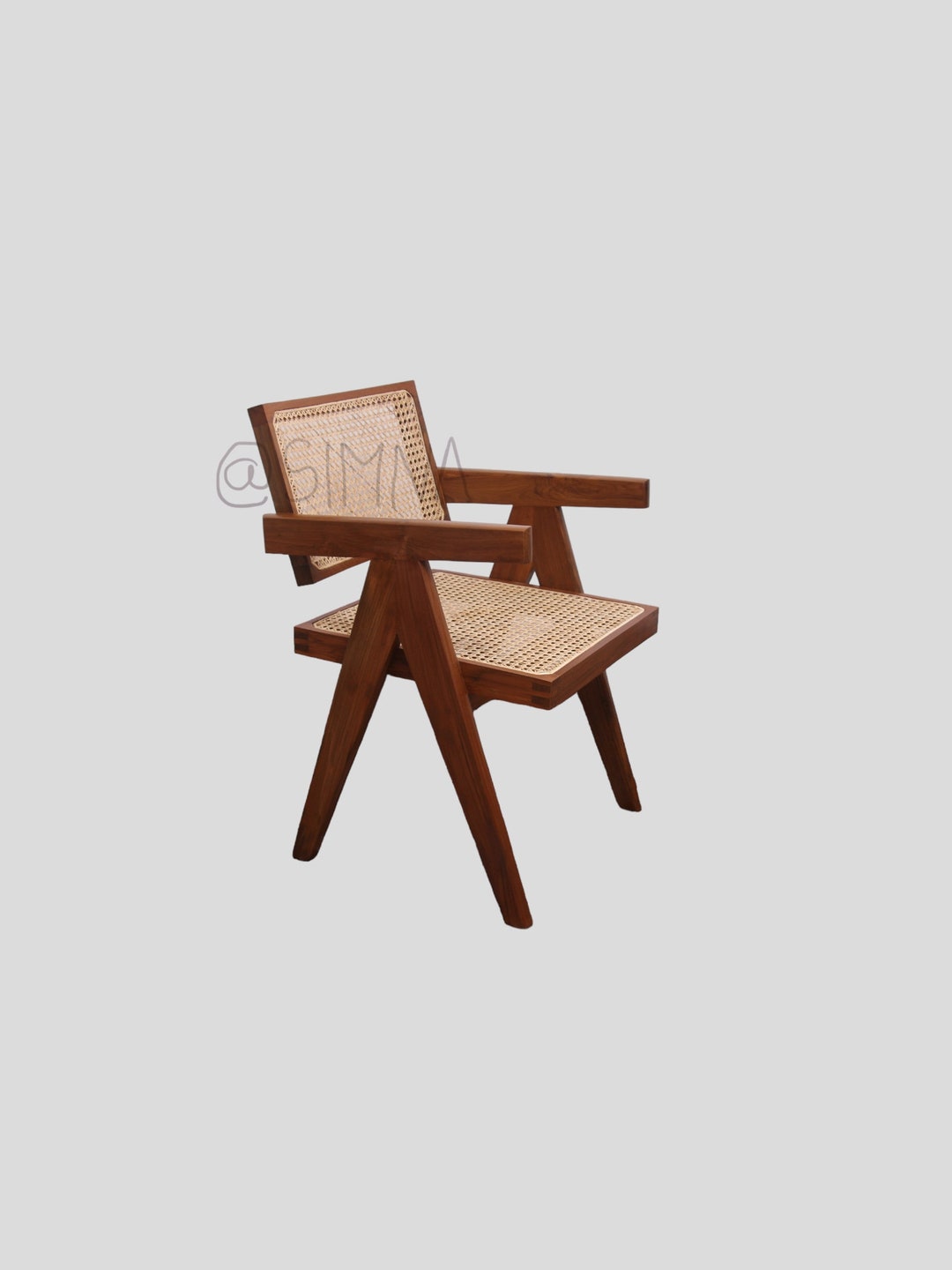 Teak Floating Back Chair: (PJ) Jeanneret Style, Handmade in India - Etsy
