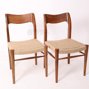 Pair of  Teak Niels moller inspired danish chair Handcrafted in India