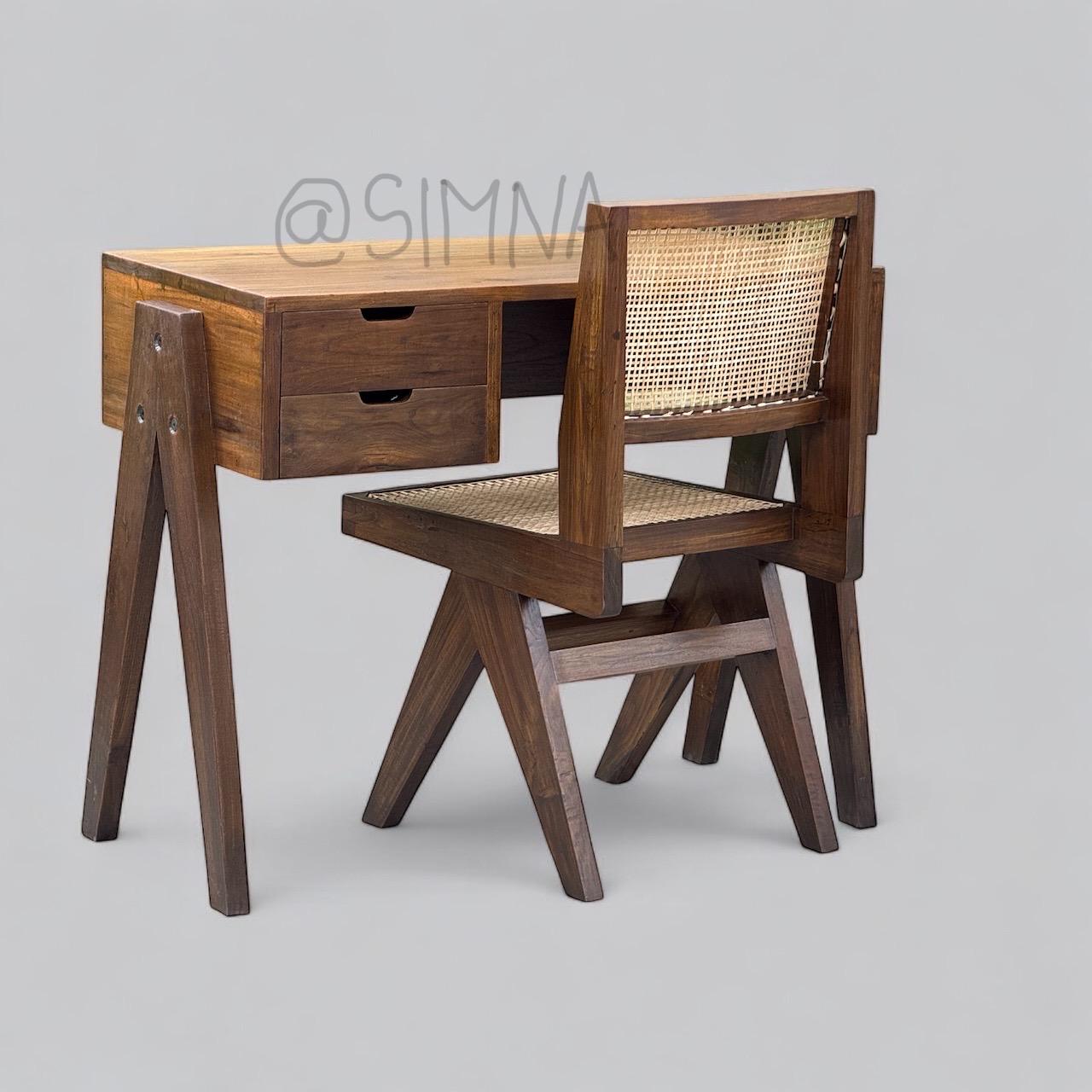 Pierre jeanneret,Chandigarh inspired desk made in solid teak and Antique aged finish,vintage inspired desk