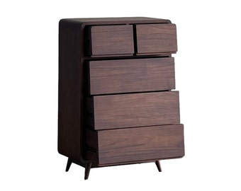 Midcentury solid teak chest of drawer,storage cabinet handcrafted in India