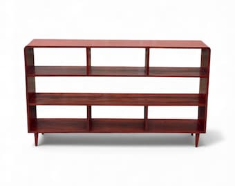 Solid teak midcentury bookshelve in mahogany finish