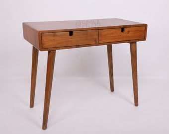 Mid century writing table,desk,dressing table,office table, Handcrafted in Indian solid teak