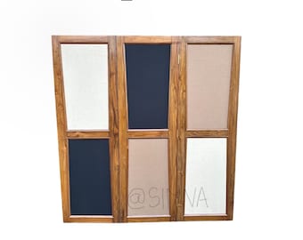 Jeananneret(PJ) de mediados de siglo Chandigarh inspirado en el divisor/pantalla hecho a mano en la India en madera de teca