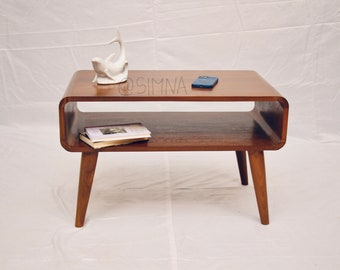 solid Teak mid-century coffee table handcrafted In india