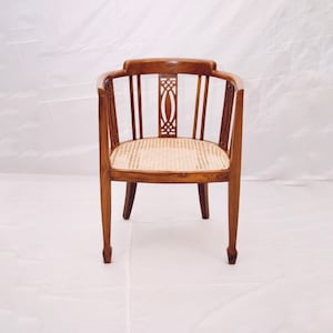 Teak cane chair in retro vintage style Handcrafted in India