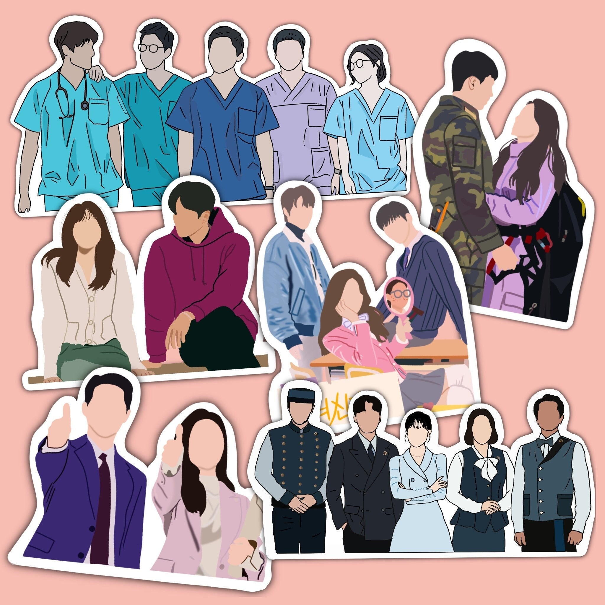 Kdrama Stickers Kpop Sticker Pack Etsy