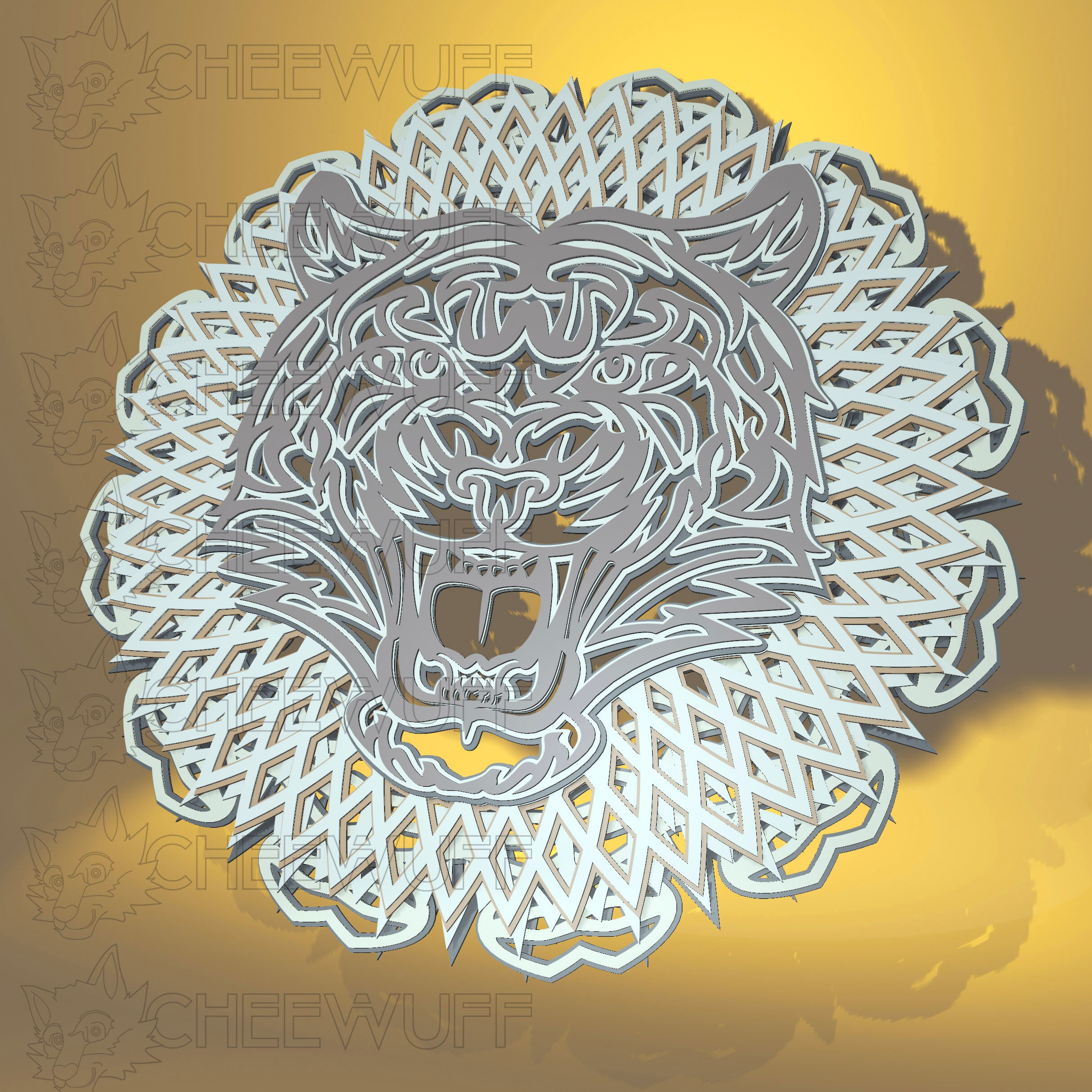 Download Man0057 Layered Tiger Mandala svg ai eps dwg dxf | Etsy