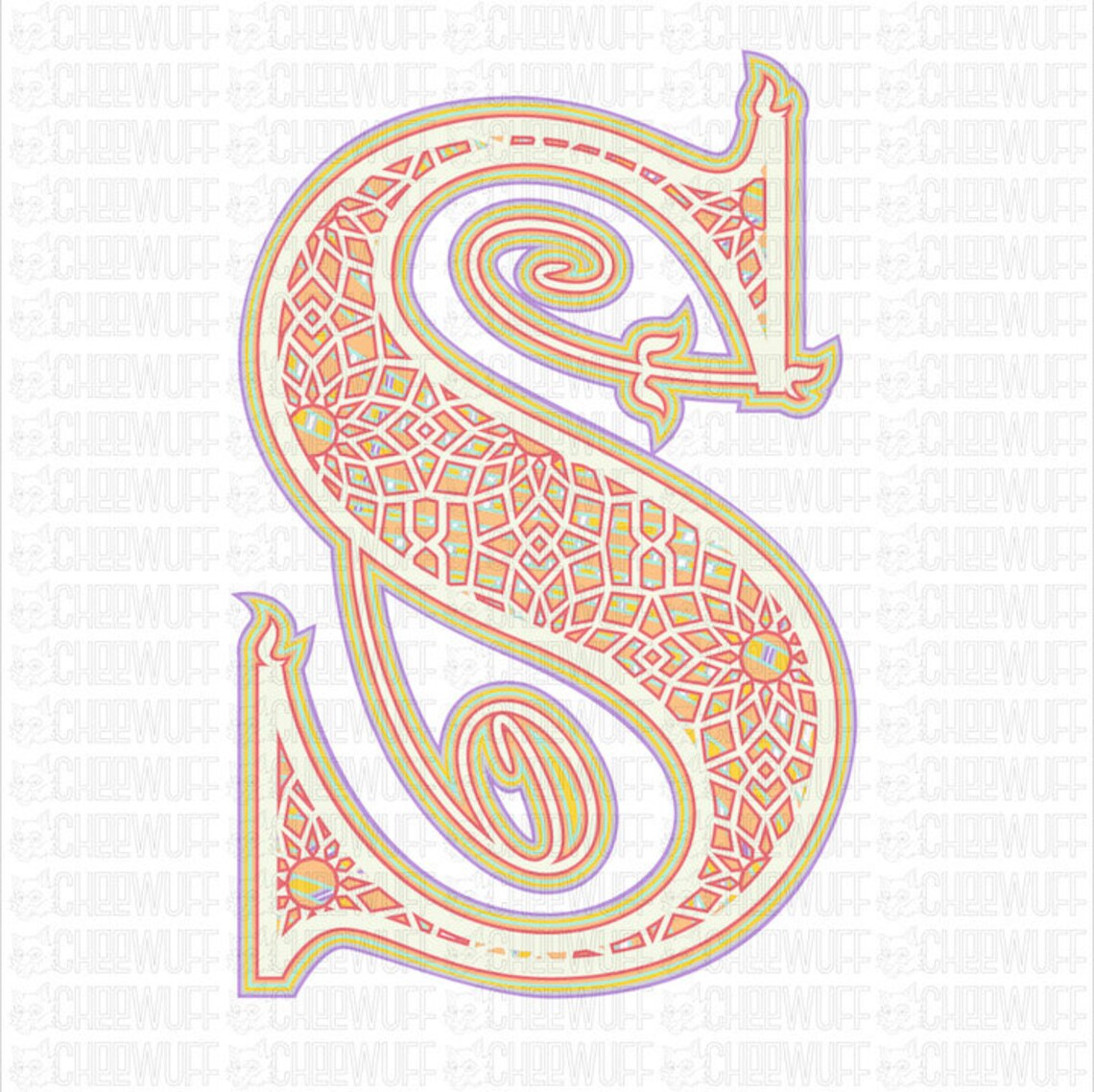 Layered Letter S Wall Art Letter Laser Cut Mandala Letter Etsy