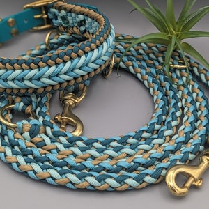 Paracord collar HAPPINESS & leash GAUCHO in desired colors