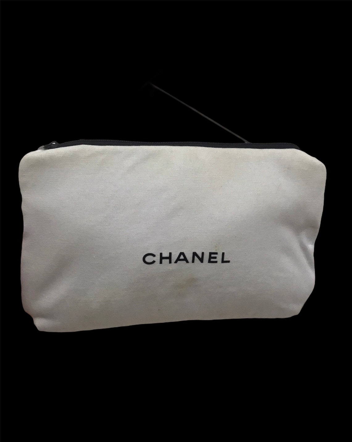 Authentic Chanel White Cosmetic Pouch Etsy