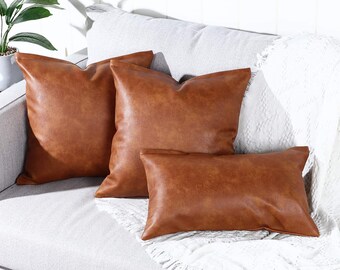 leather sofa pillow covers