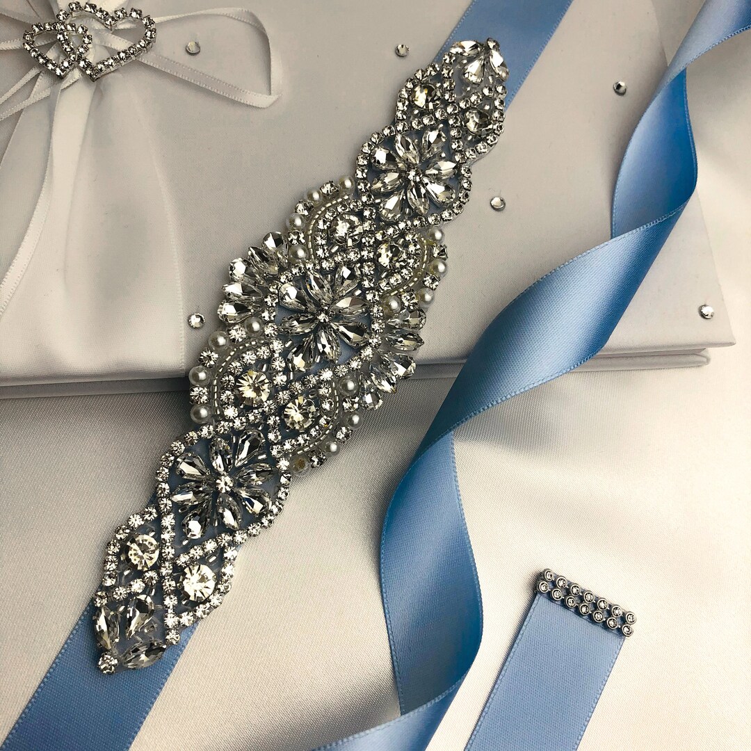 Light Blue Wedding Belt Wedding Dress Belt Bridal Belt Prom Etsy UK