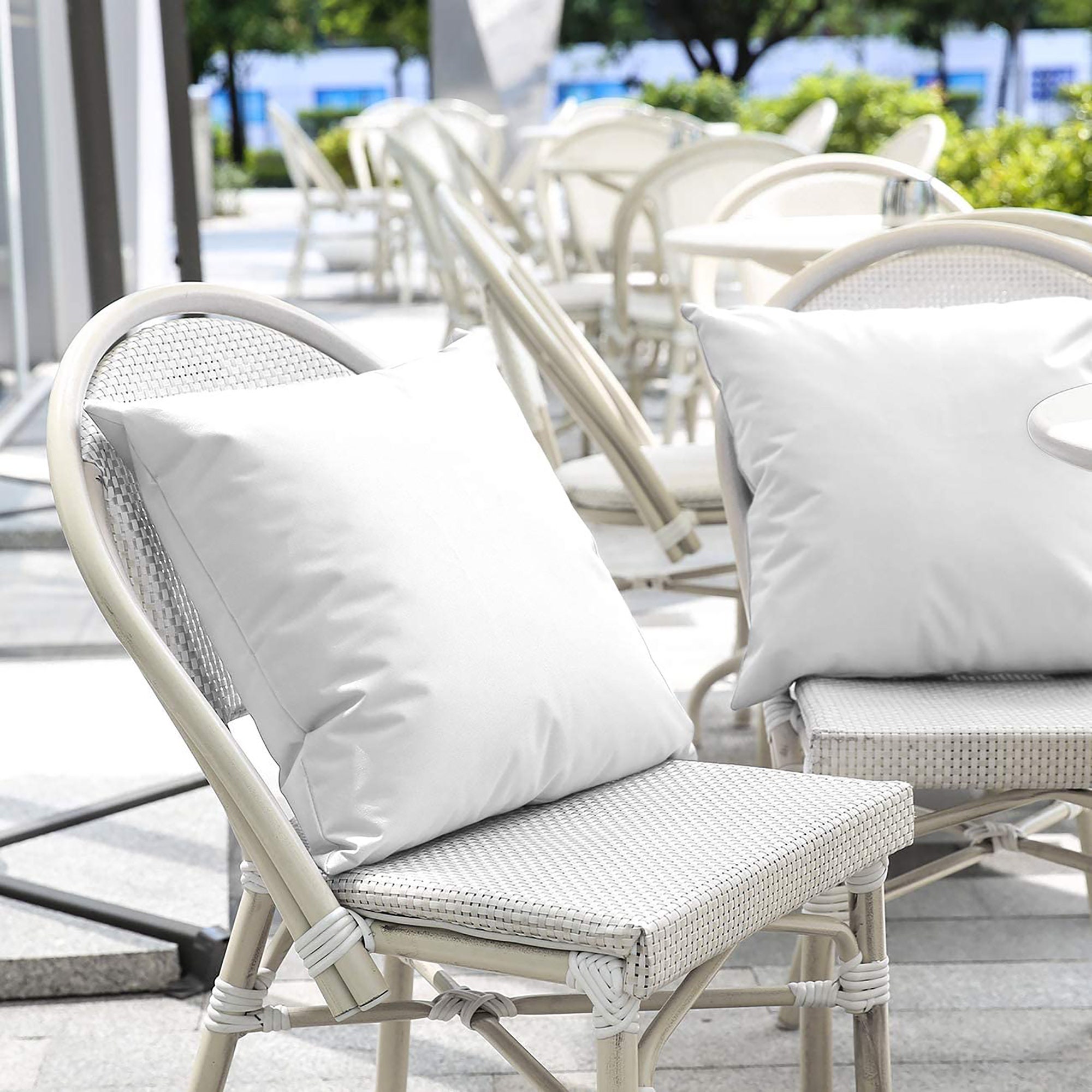 White Waterproof Outdoor Cushion Covers Set of 2 Cushion Etsy