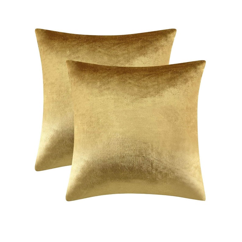 Set of 2 Gold Velvet Cushion Covers 45x45 Cm Etsy UK