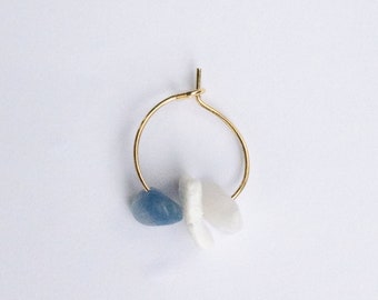 OLY blue hoop earrings - compose your assortment - natural stones, shells & stainless steel - handmade