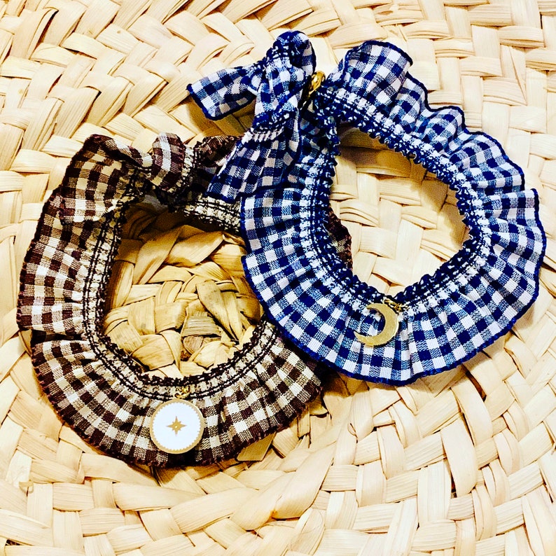 Chouchou jewel Mitia vichy elastic ribbon customizable to wear on the wrist or in the hair