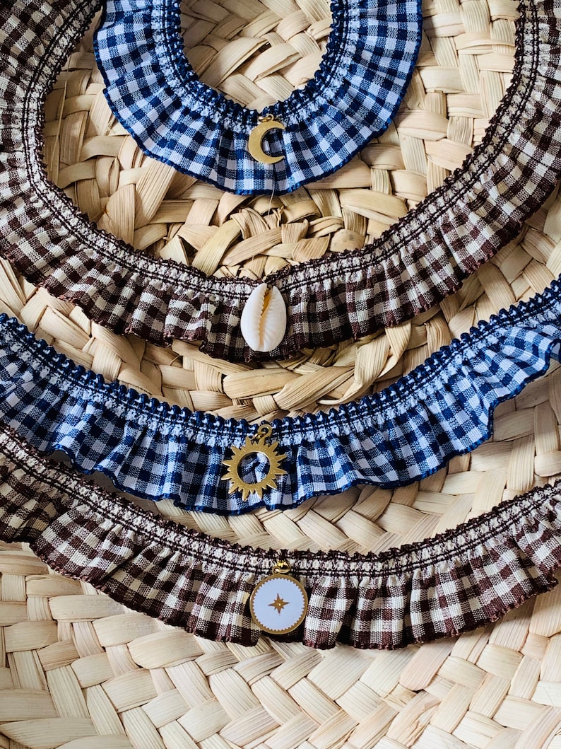 Chouchou jewel Mitia vichy elastic ribbon customizable to wear on the wrist or in the hair