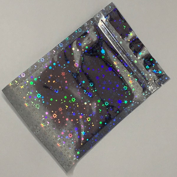 Holographic Color Bags. Resealable Smell Proof Bags Foil Pouch Bag. Lip Gloss Bag Size 4x6 Inche. Free Shipping with Tracking