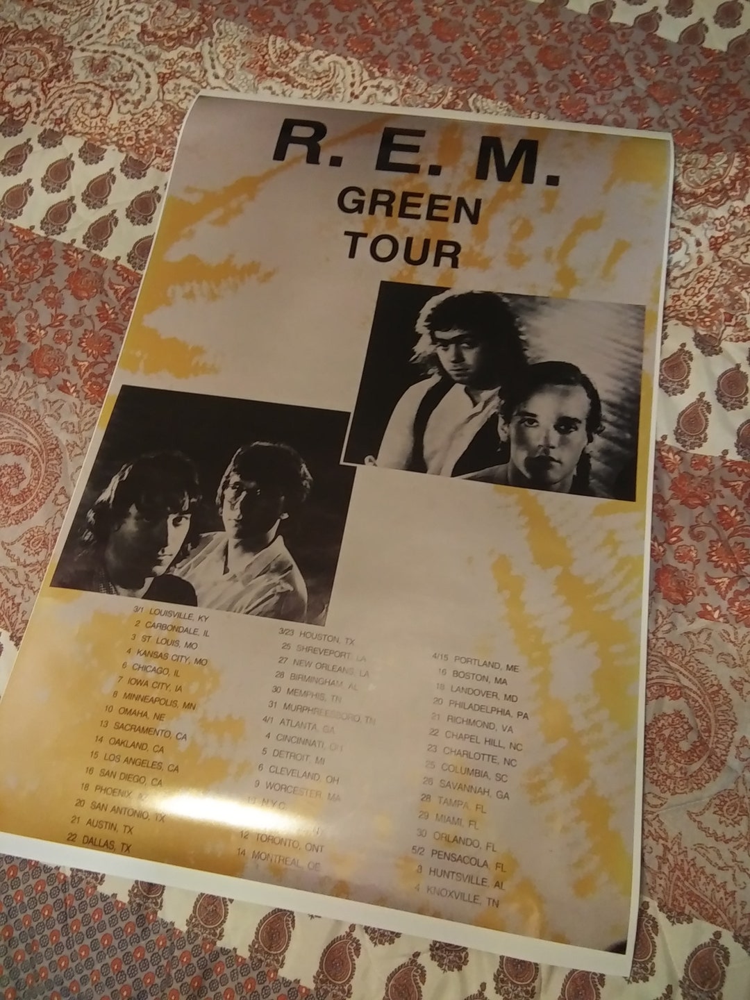 REM GREEN TOUR 1989 Repro Poster Etsy
