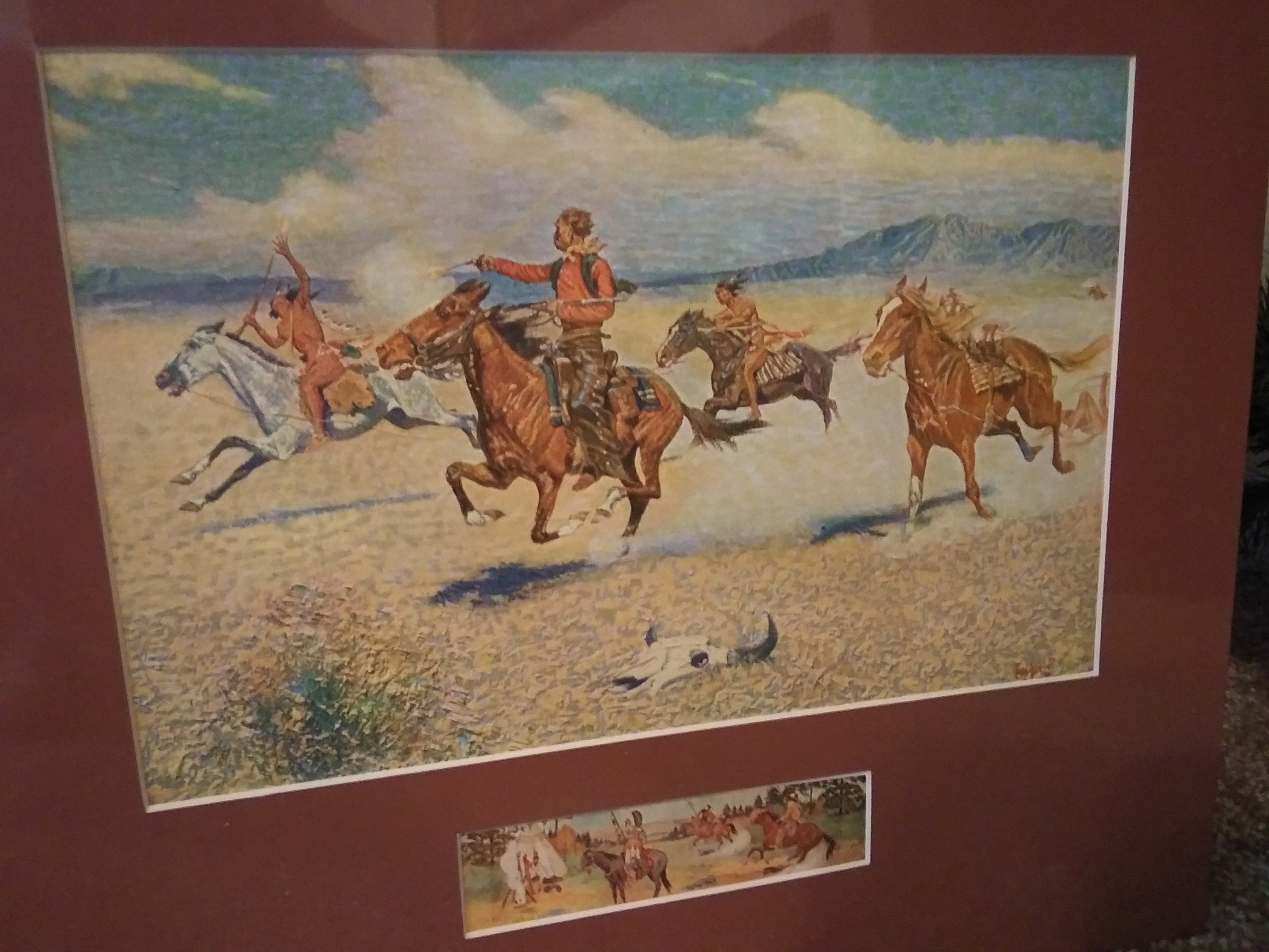 Antique Cowboy Indian Raiders Print