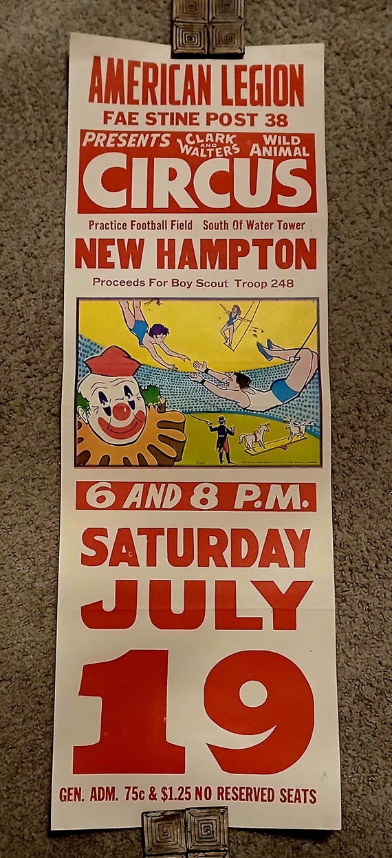 Circus Franzen Bros Iowa Poster 1980's - Etsy