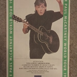 Paul McCartney Rare Concert Poster 1990