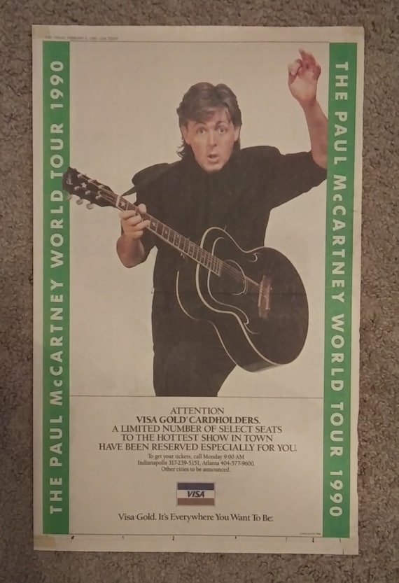 Paul Mccartney Rare Concert Poster 1990 - Etsy